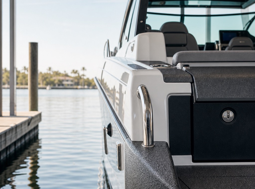 Ambarcațiune tratată cu Bullet Liner, cu accent pe punte și pe liniile curate ale cocii.